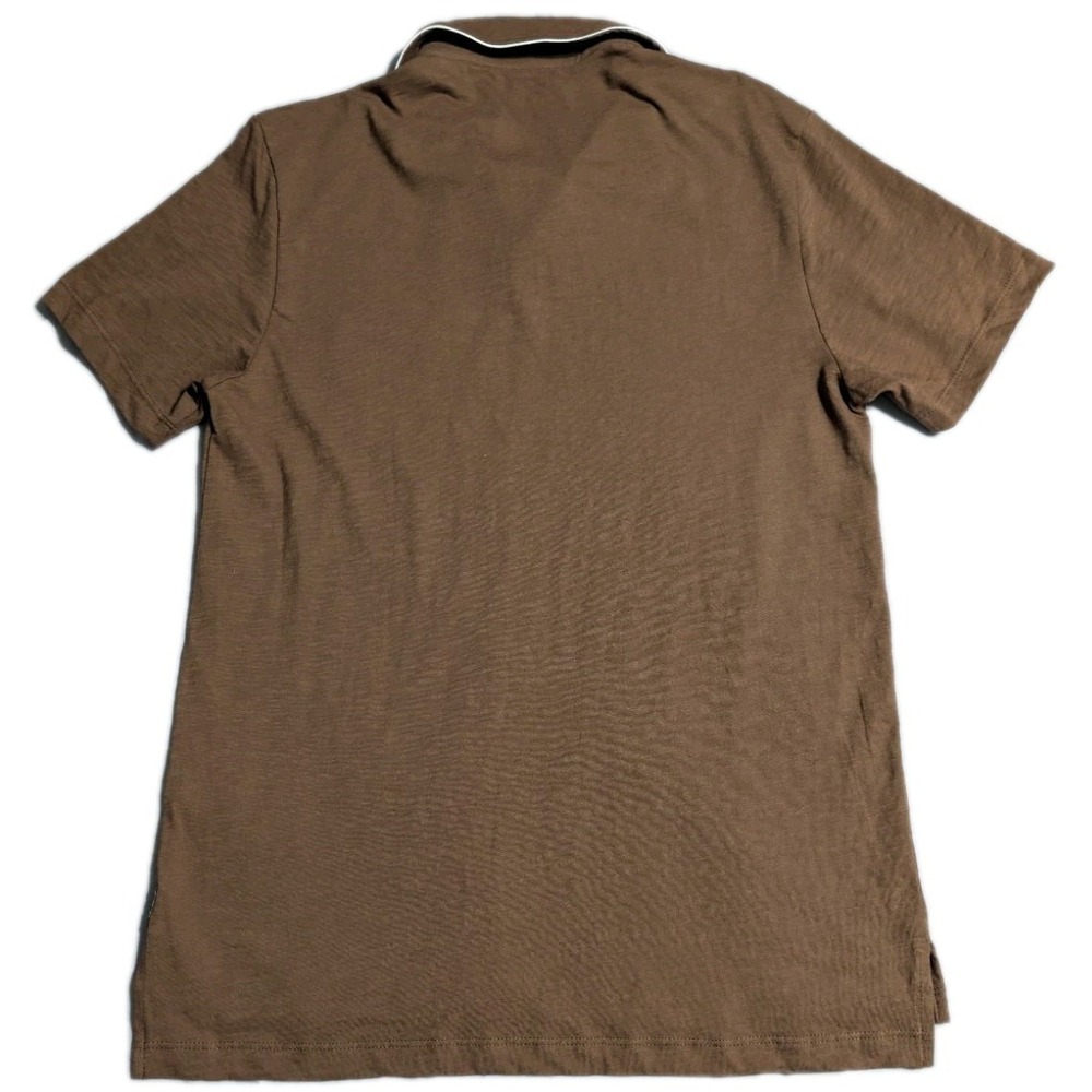 Todd Snyder Homespun Jersey Montauk Polo Brown Hickory Tipped Pocket M USA Made - Picture 6 of 8